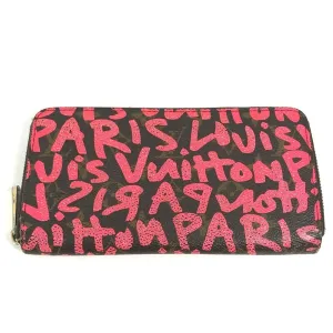 Louis Vuitton pink Monogram Graffiti Canvas Long Wallet (Bi-Fold) (Pre-Owned)