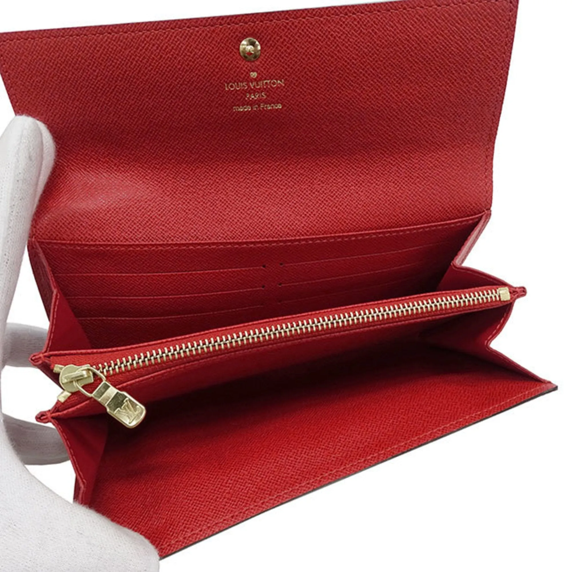 Louis Vuitton Rouge Monogram Groom Long Wallet (Bi-Fold) (Pre-Owned)