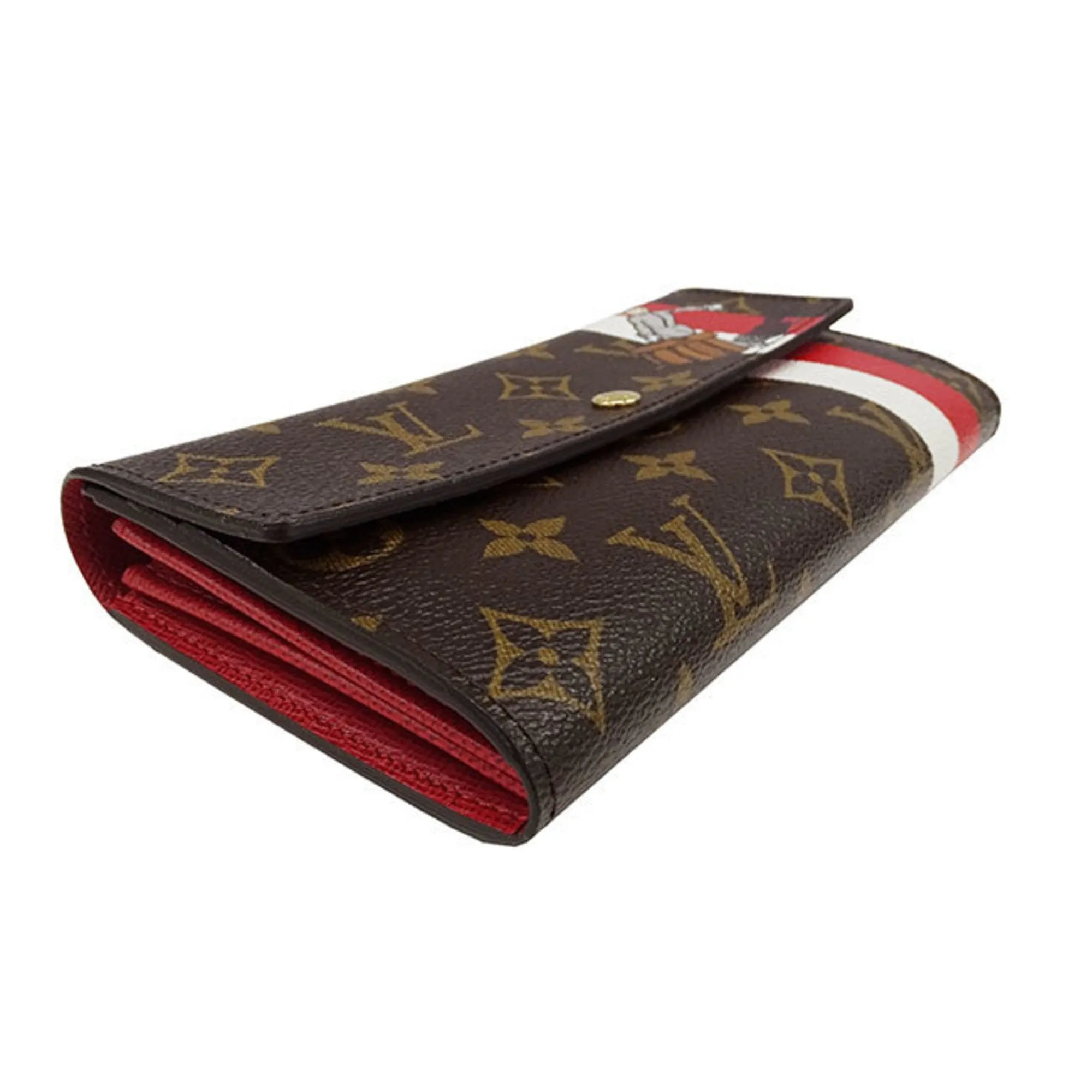 Louis Vuitton Rouge Monogram Groom Long Wallet (Bi-Fold) (Pre-Owned)