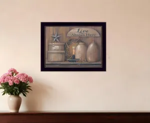 Love Abides Here Shelf 1 Black Framed Print Wall Art Buy Wall Decor with deals