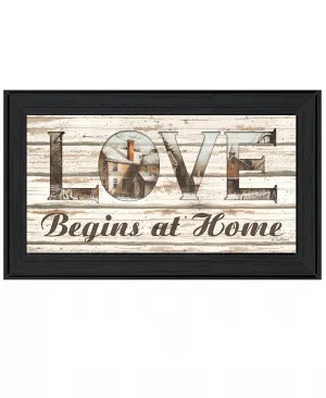 Love Begins at Home 2 Black Framed Print Wall Art Modern Wall Accents store
