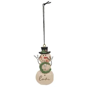 *Love Resin Snowman w/Wreath Ornament Decorative Accessories value pack