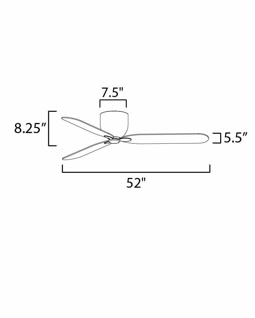 Lowell 52"Ceiling Fan Matte White Huggers Fans low price shop