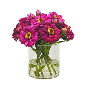 Lucia Fuchsia Zinnia Bouquet Artificial Flowers Spring Refresh