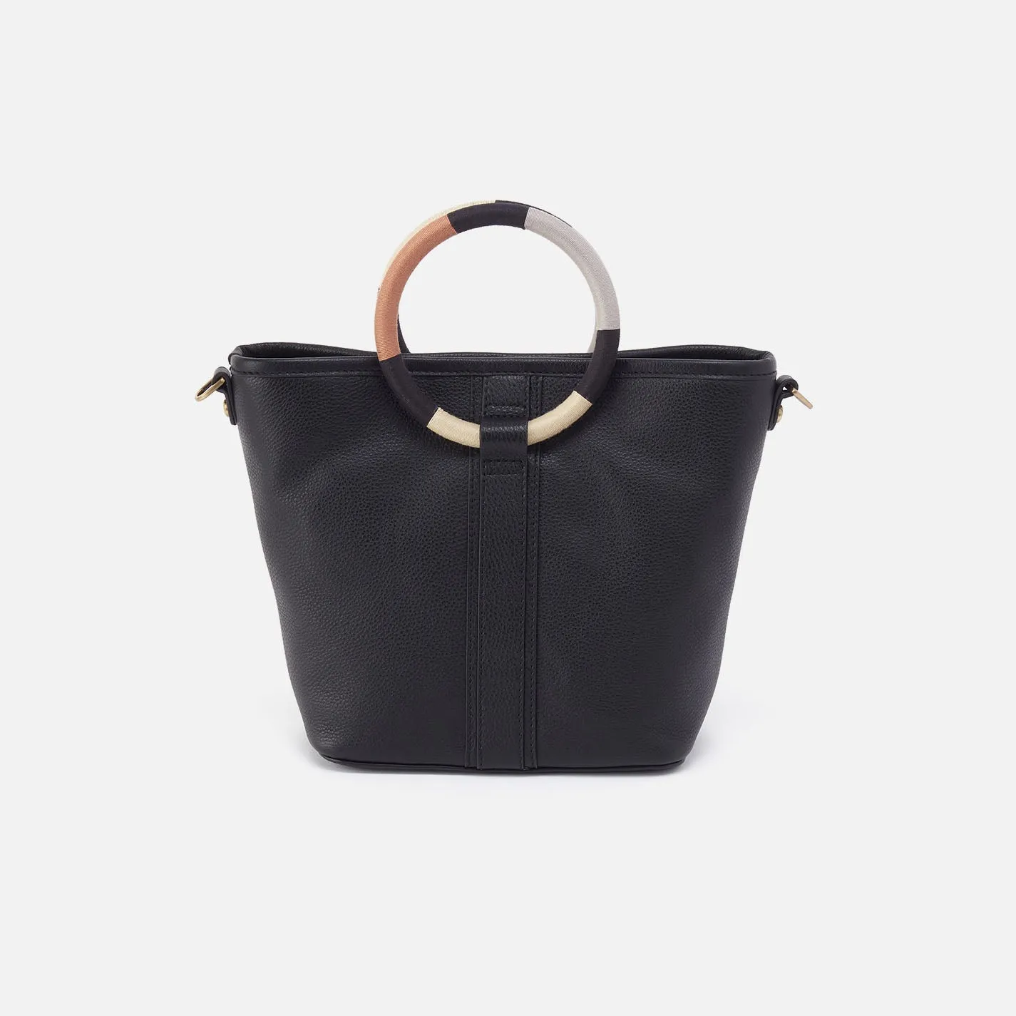 Luna Small Tote In Pebbled Leather - Black