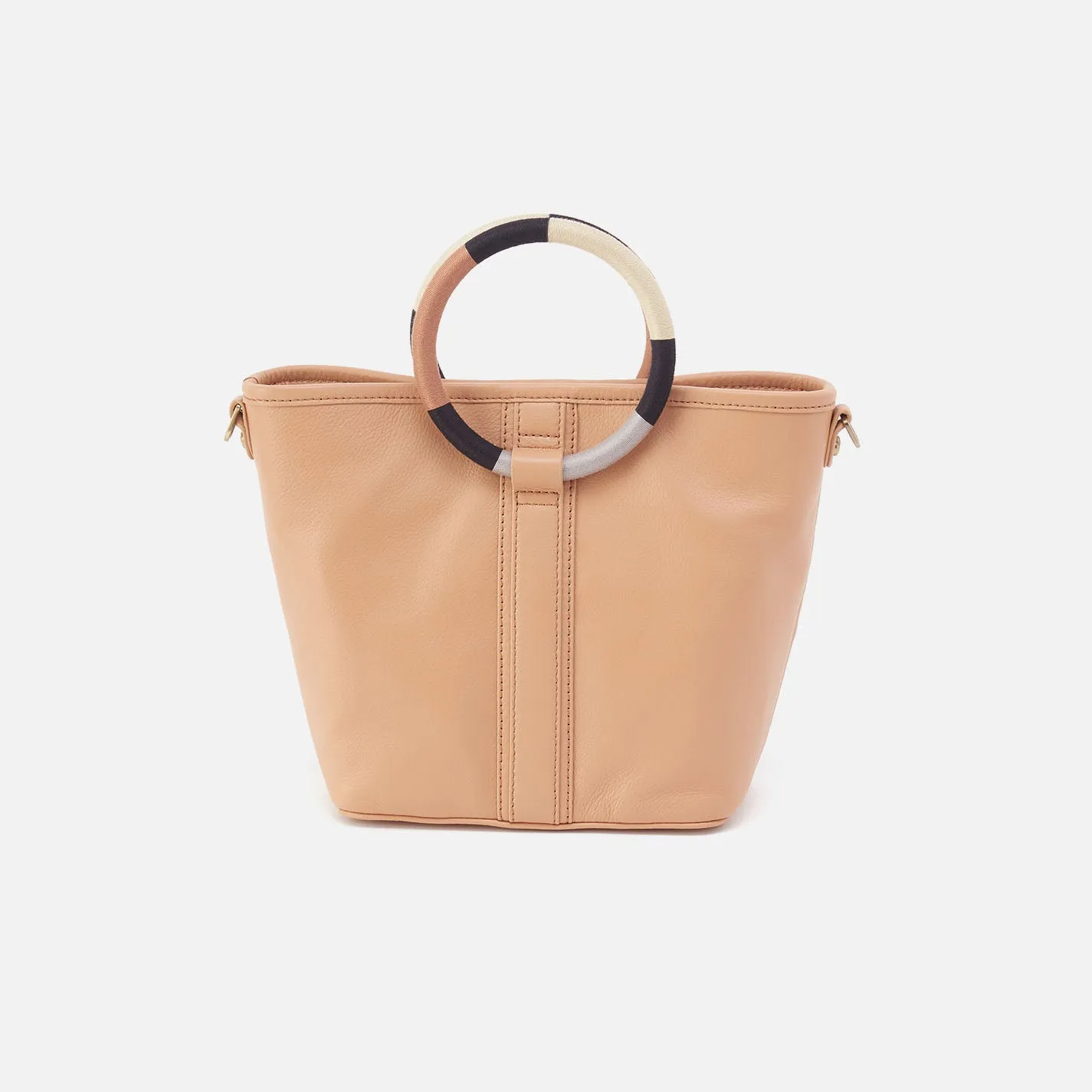 Luna Small Tote In Pebbled Leather - Porcini