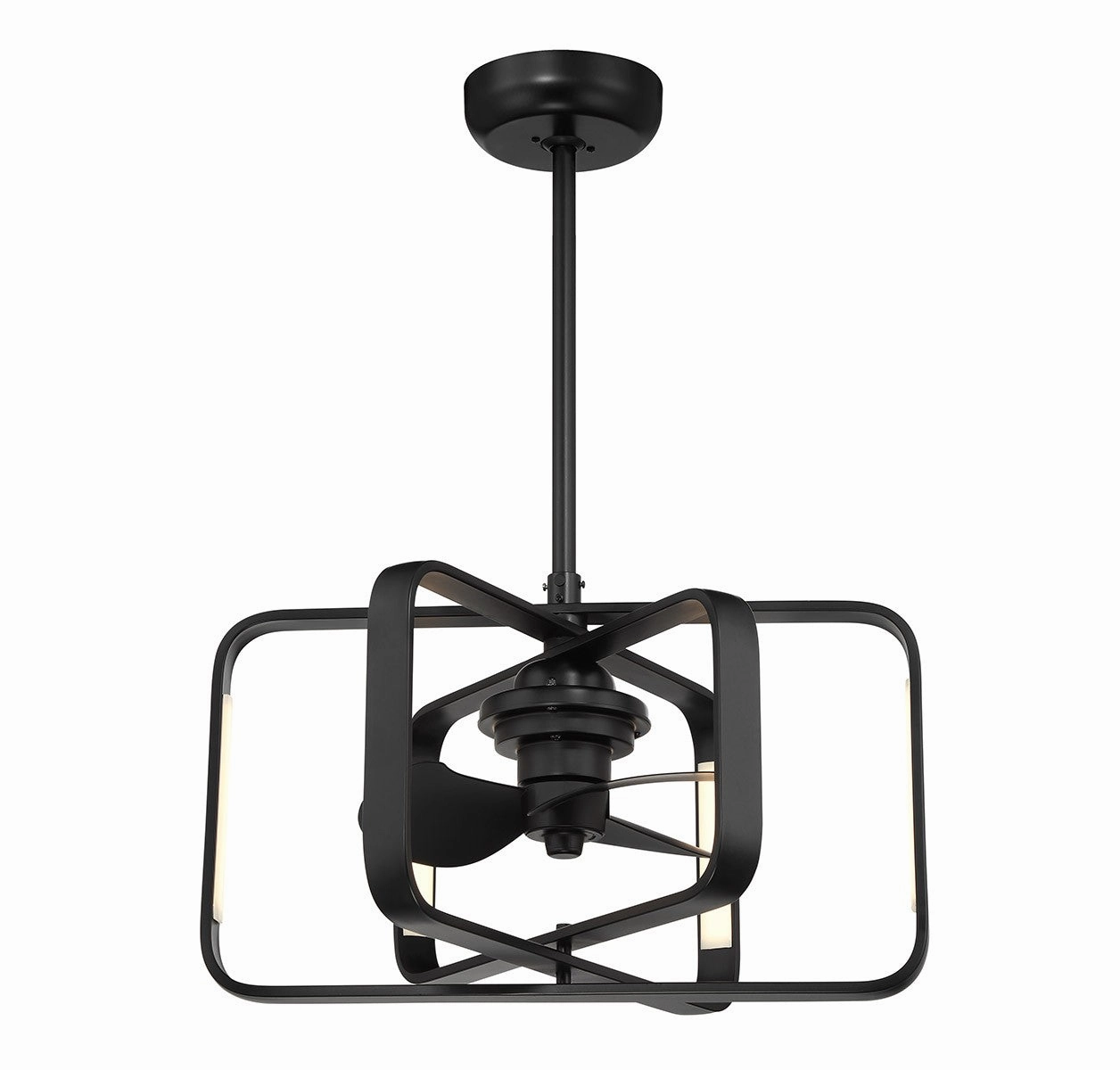 Lynx LED Fan D'Lier Matte Black Fandeliers at discount prices