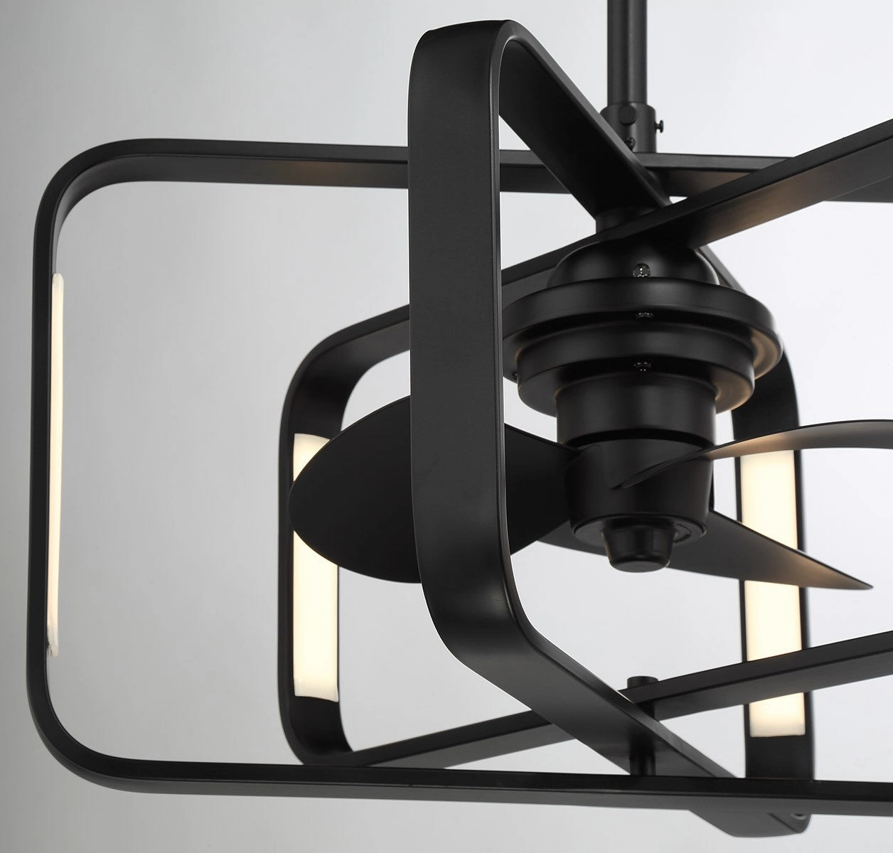 Lynx LED Fan D'Lier Matte Black Fandeliers at discount prices