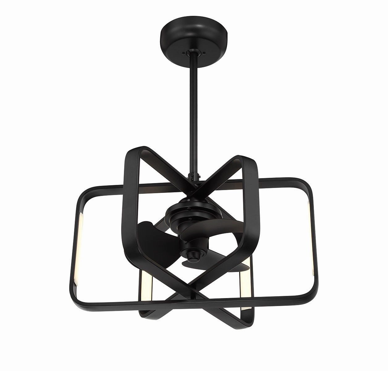 Lynx LED Fan D'Lier Matte Black Fandeliers at discount prices