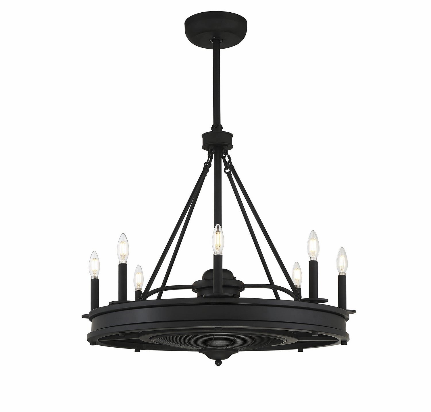 Lyon Eight Light Fan D'lier Matte Black Fandeliers at discount prices