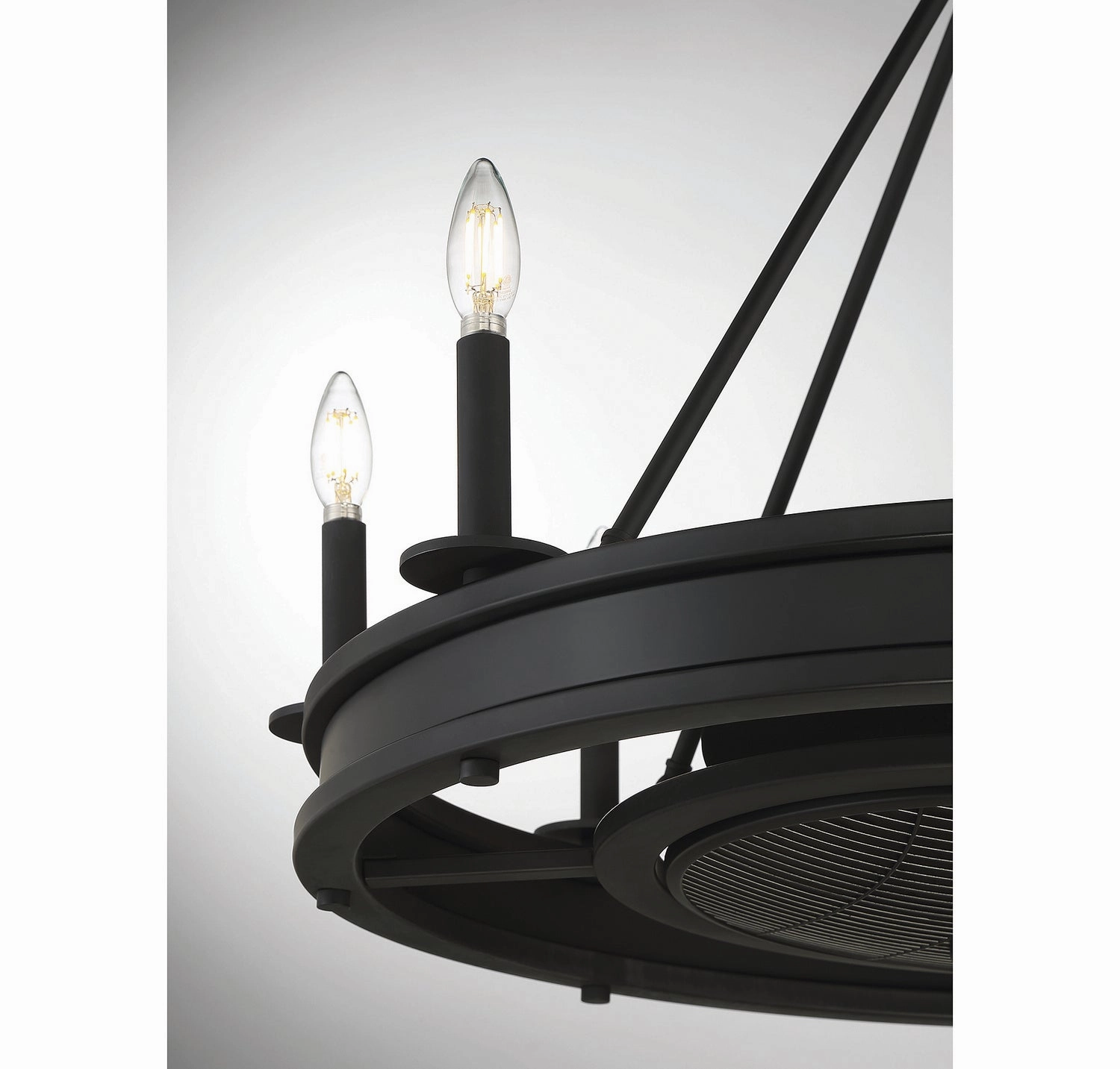 Lyon Eight Light Fan D'lier Matte Black Fandeliers at discount prices