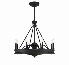 Lyon Eight Light Fan D'lier Matte Black Fandeliers FANS on sale now