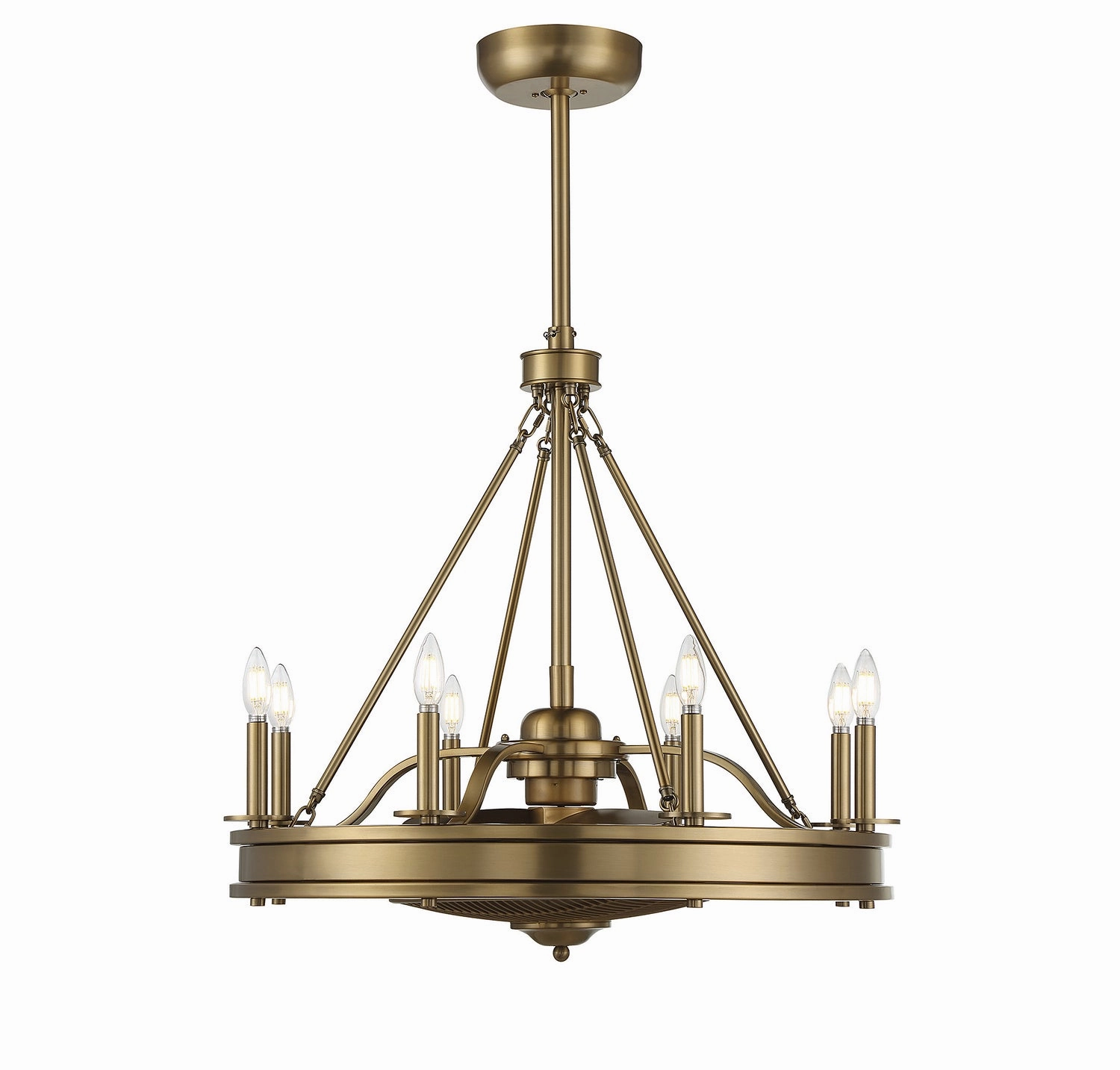 Lyon Eight Light Fan D'lier Warm Brass Fandeliers FANS on sale now