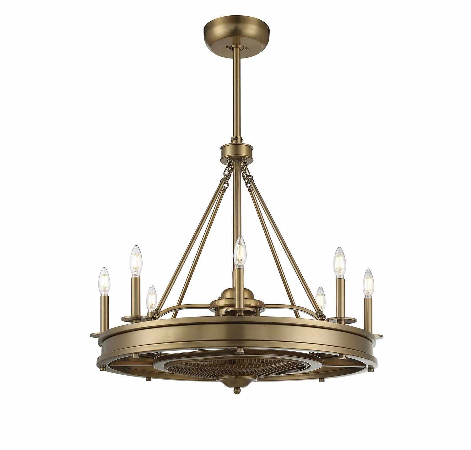 Lyon Eight Light Fan D'lier Warm Brass Fandeliers at discount prices