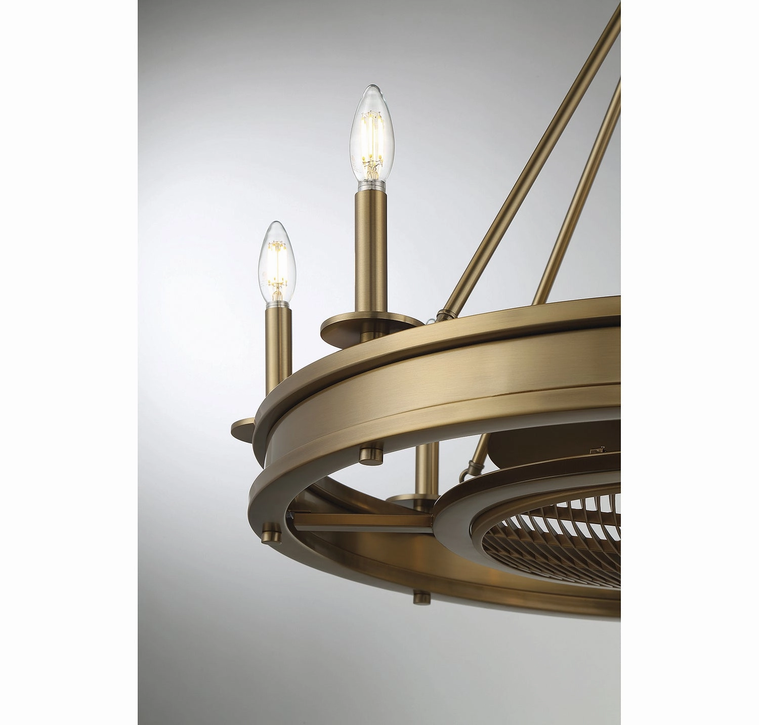 Lyon Eight Light Fan D'lier Warm Brass Fandeliers at discount prices