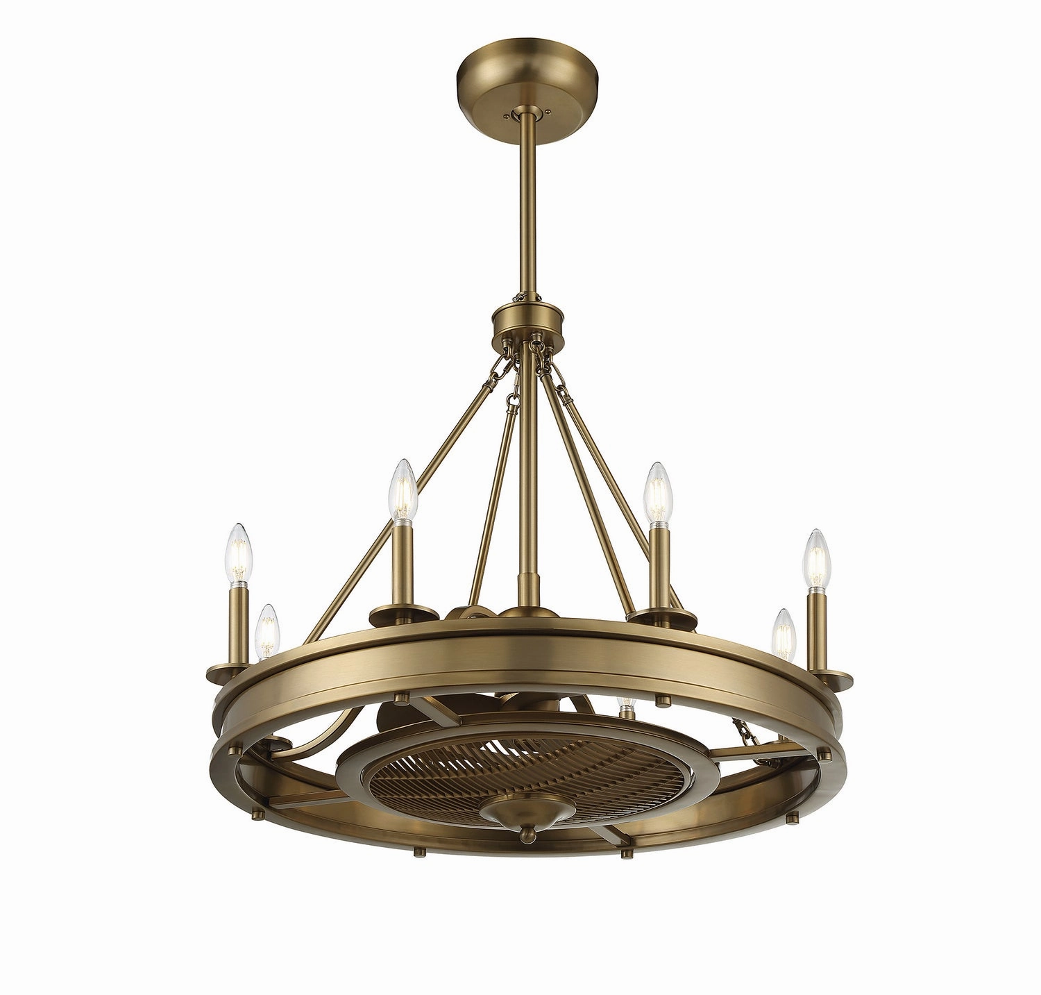 Lyon Eight Light Fan D'lier Warm Brass Fandeliers at discount prices