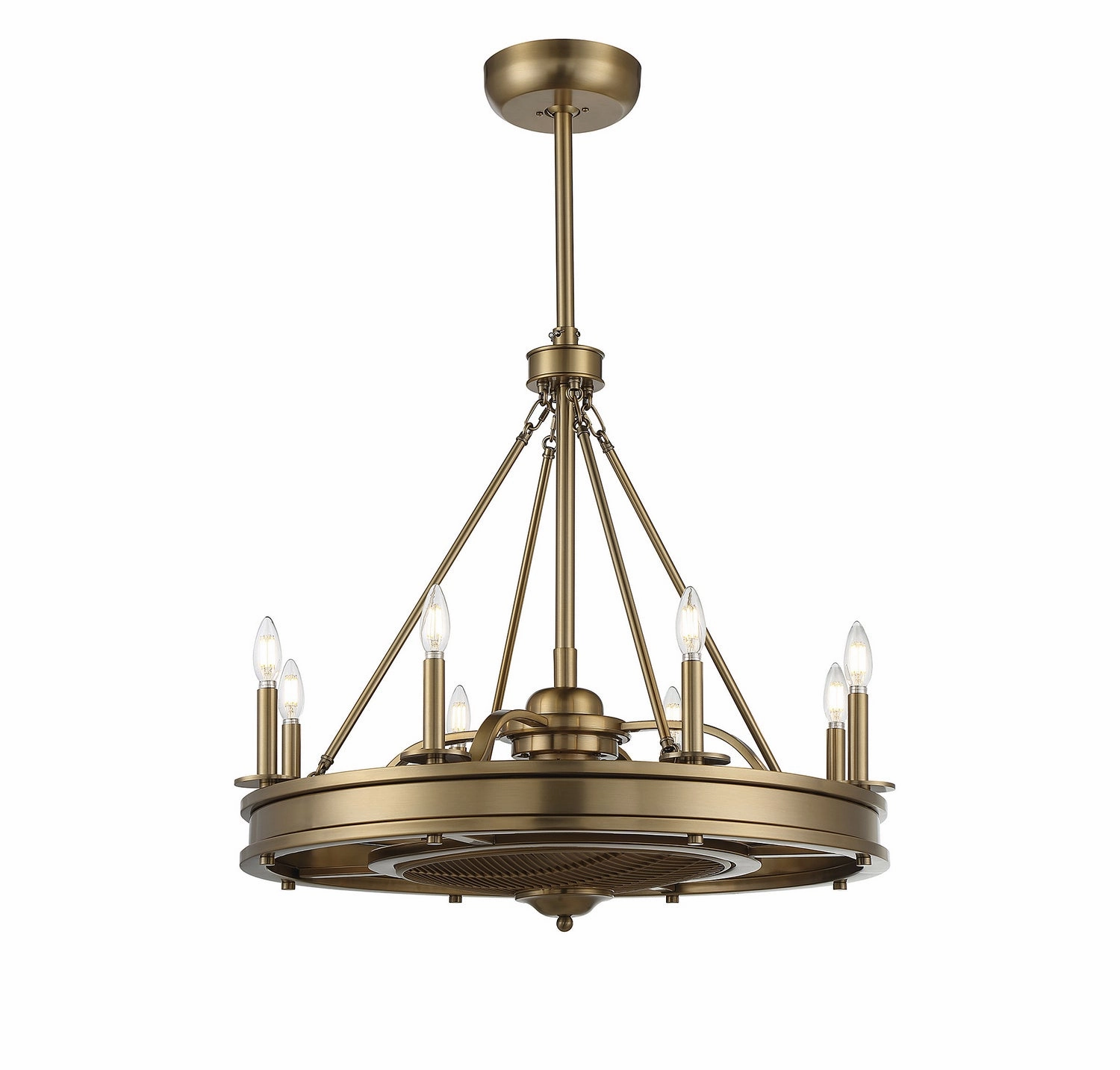 Lyon Eight Light Fan D'lier Warm Brass Fandeliers at discount prices
