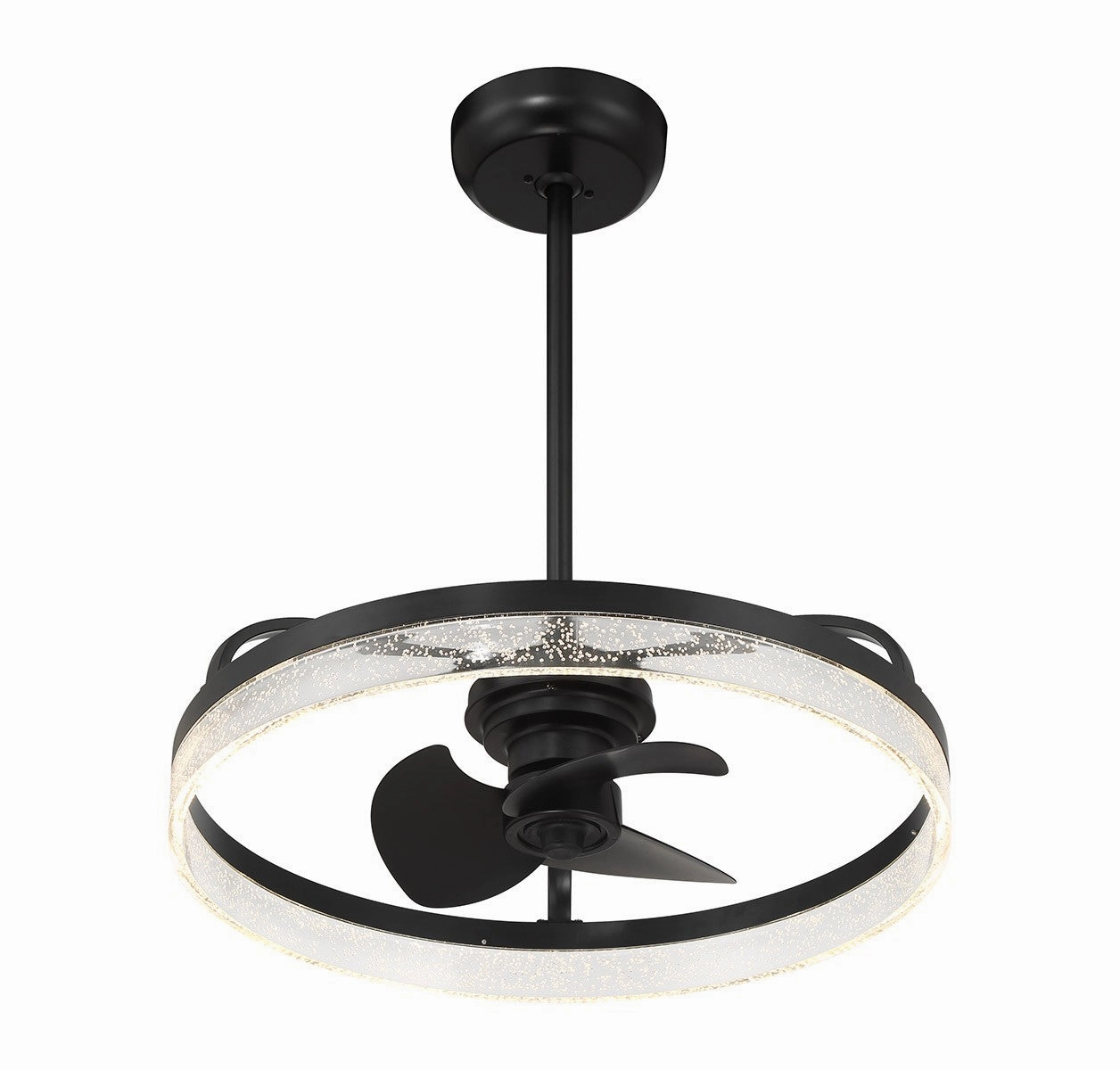 Lyria LED Fan D'Lier Matte Black Fandeliers at discount prices