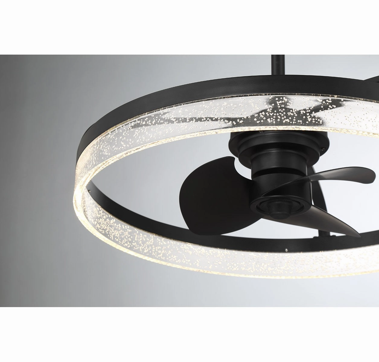 Lyria LED Fan D'Lier Matte Black Fandeliers at discount prices