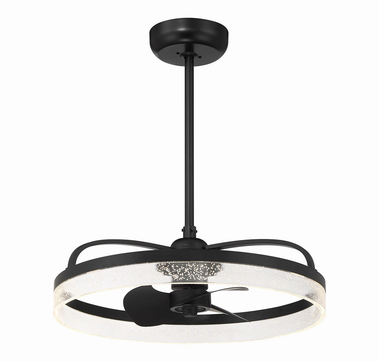 Lyria LED Fan D'Lier Matte Black Fandeliers at discount prices