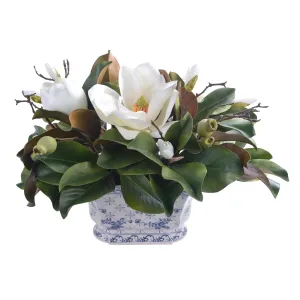 Magnolias in Ceramic Pot Artificial Flowers Spring Refresh