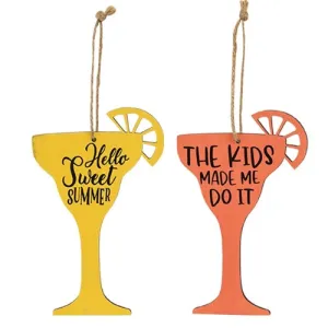 Margarita Words Wooden Ornament 2 Asstd. Cheap Holiday Home Decor
