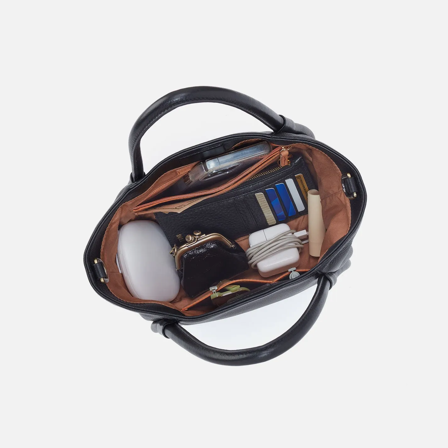 Margot Satchel In Pebbled Leather - Burnished Caramel Caning