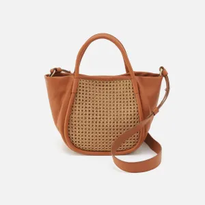 Margot Satchel In Pebbled Leather - Burnished Caramel Caning