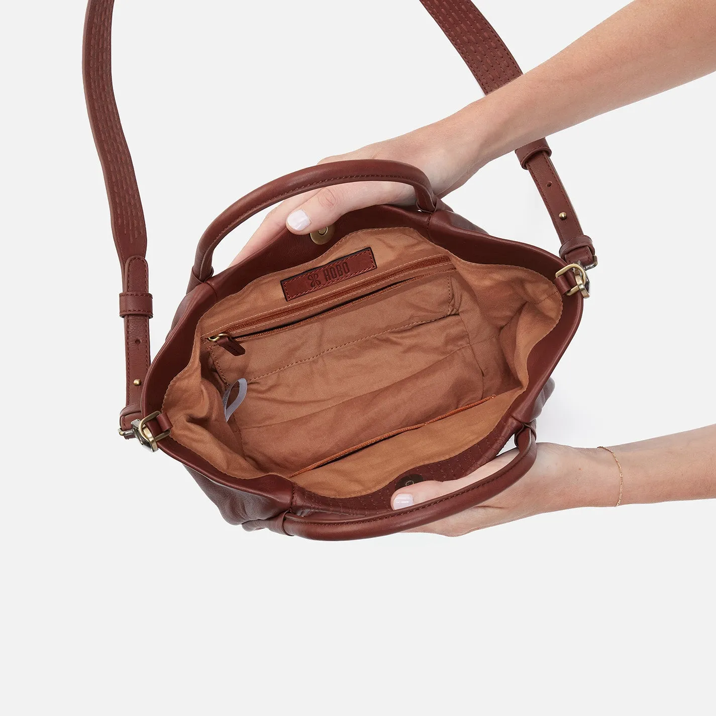Margot Satchel in Suede - Sequoia
