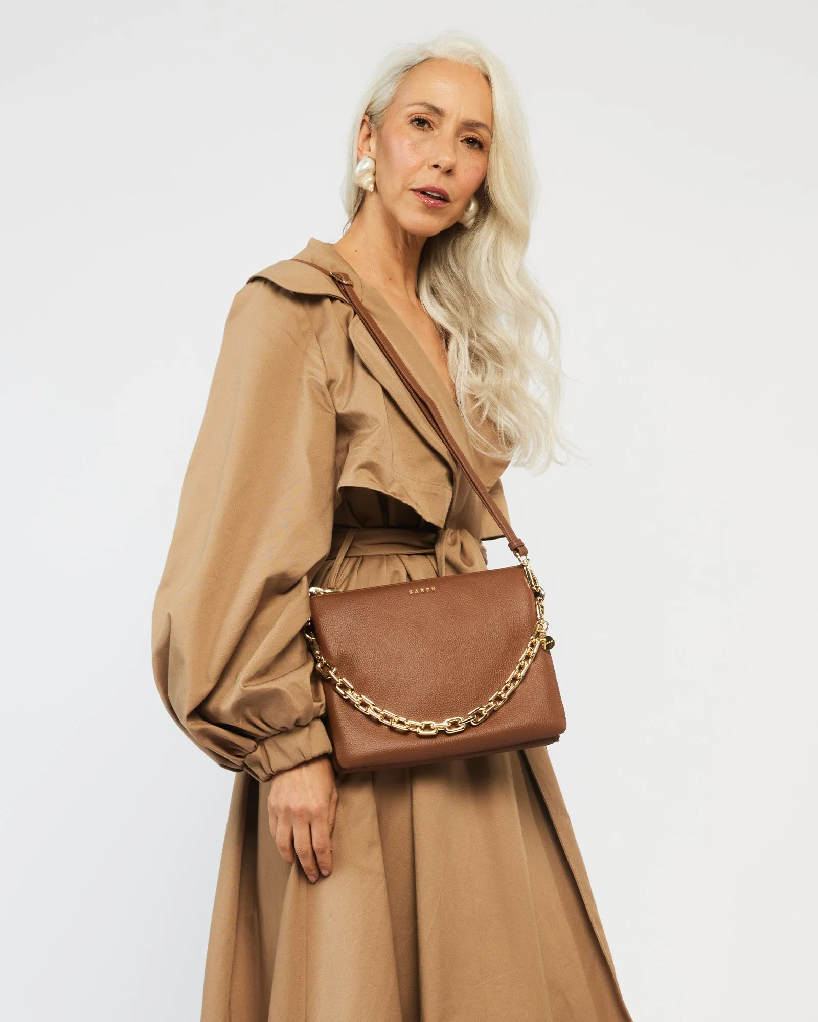 Matilda Crossbody Tan   Chunky Chain