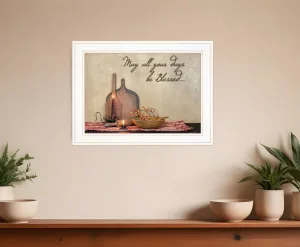 May All Your Days be Blessed Collection White Framed Print Wall Art Discount Wall Decor Sets