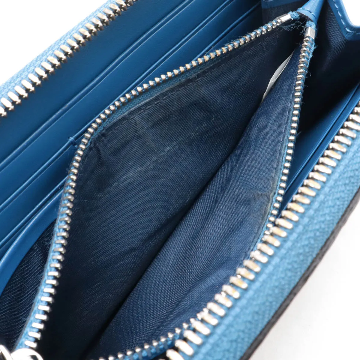 MCM Visetos Logo Zip Around Wallet Black Blue