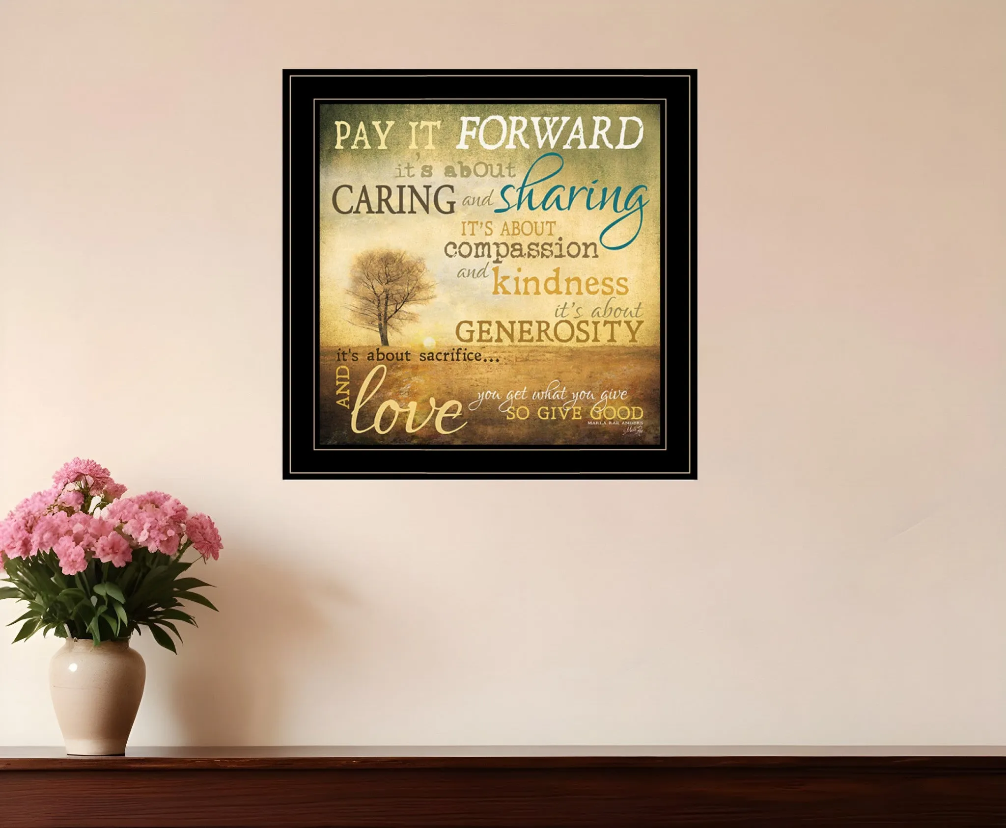 Meaning of Pay it Forward 3 Black Framed Print Wall Art Modern Wall Accents store