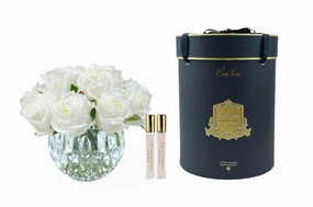 Medium Bowl White Rose Buds - Black Box with Gold Cote Noire Home Fragrance sale