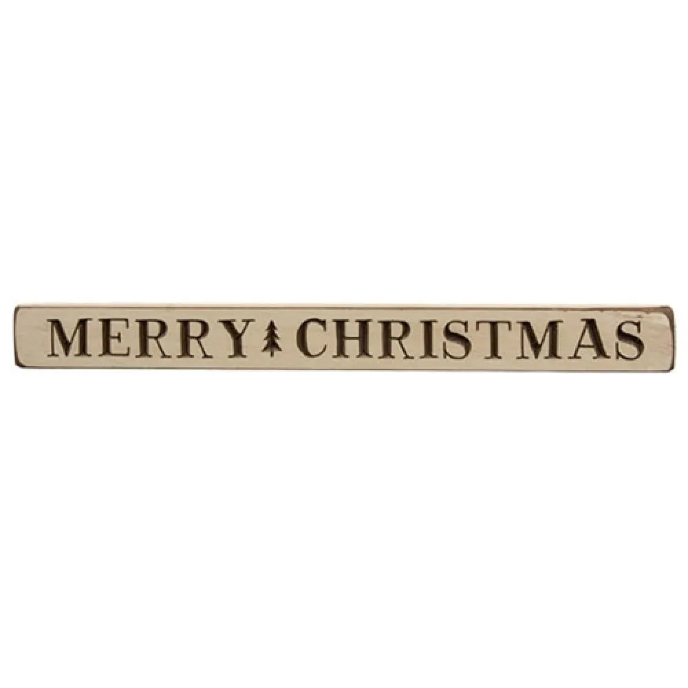Merry Christmas Engraved Block Auth. White 18" Decorative Accessories home deals