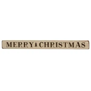 Merry Christmas Engraved Block Auth. White 18" Decorative Accessories home deals