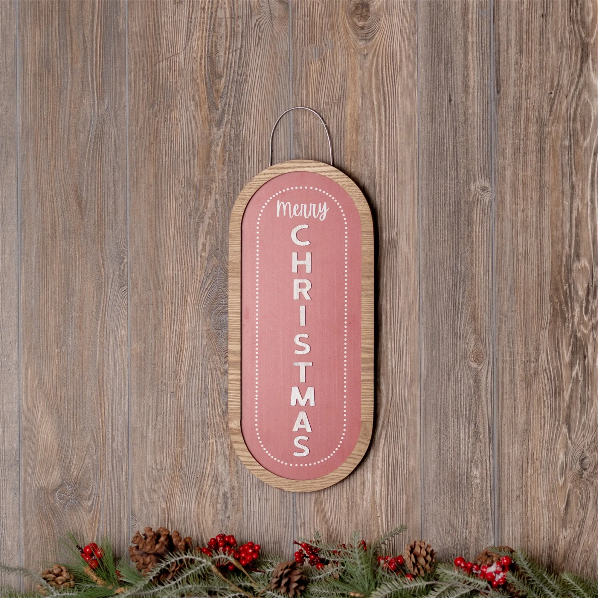 Merry Christmas Sign 21"H MDF/Iron