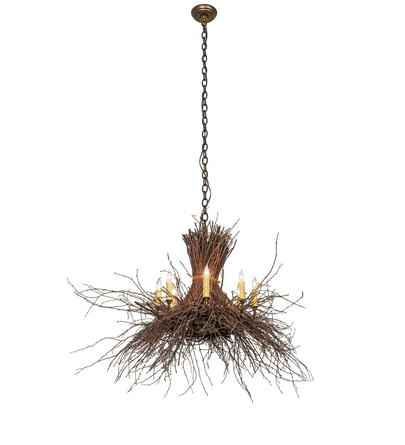 Meyda Tiffany Twigs 260850 Chandelier Light - Antique Copper,Natural Wood Chandeliers living room lighting