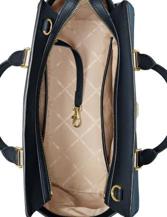 Michael Michael Kors Sylvia Tricolor Crossgrain Leather Top Zip Satchel