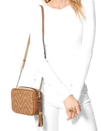 Michael Michael Kors Woven Chevron Leather Camera Bag