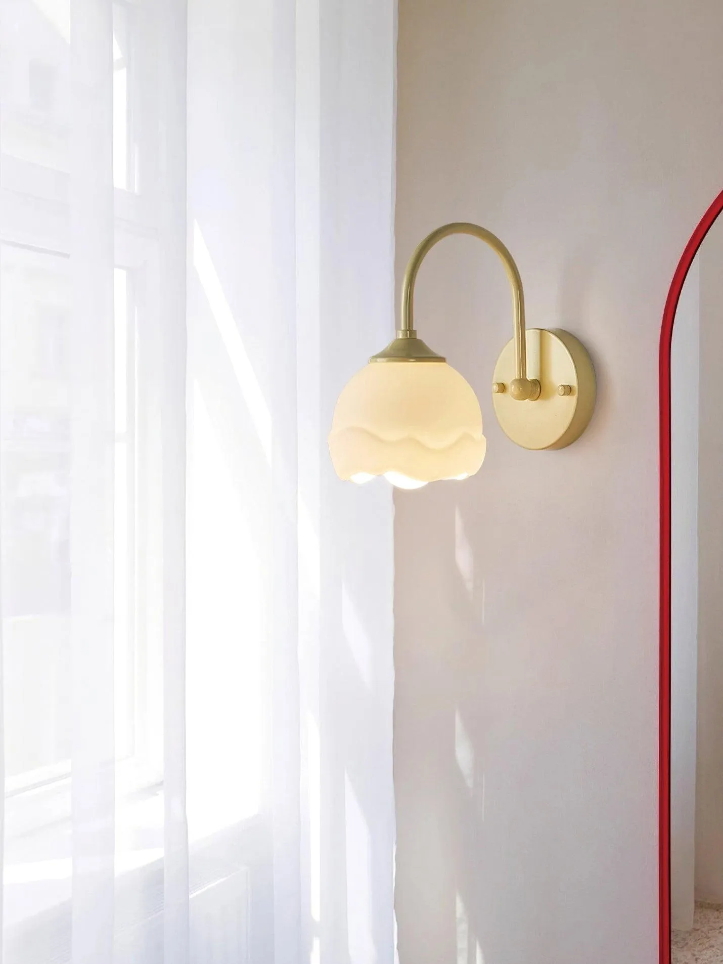 Milk White Floral Wall Lamp