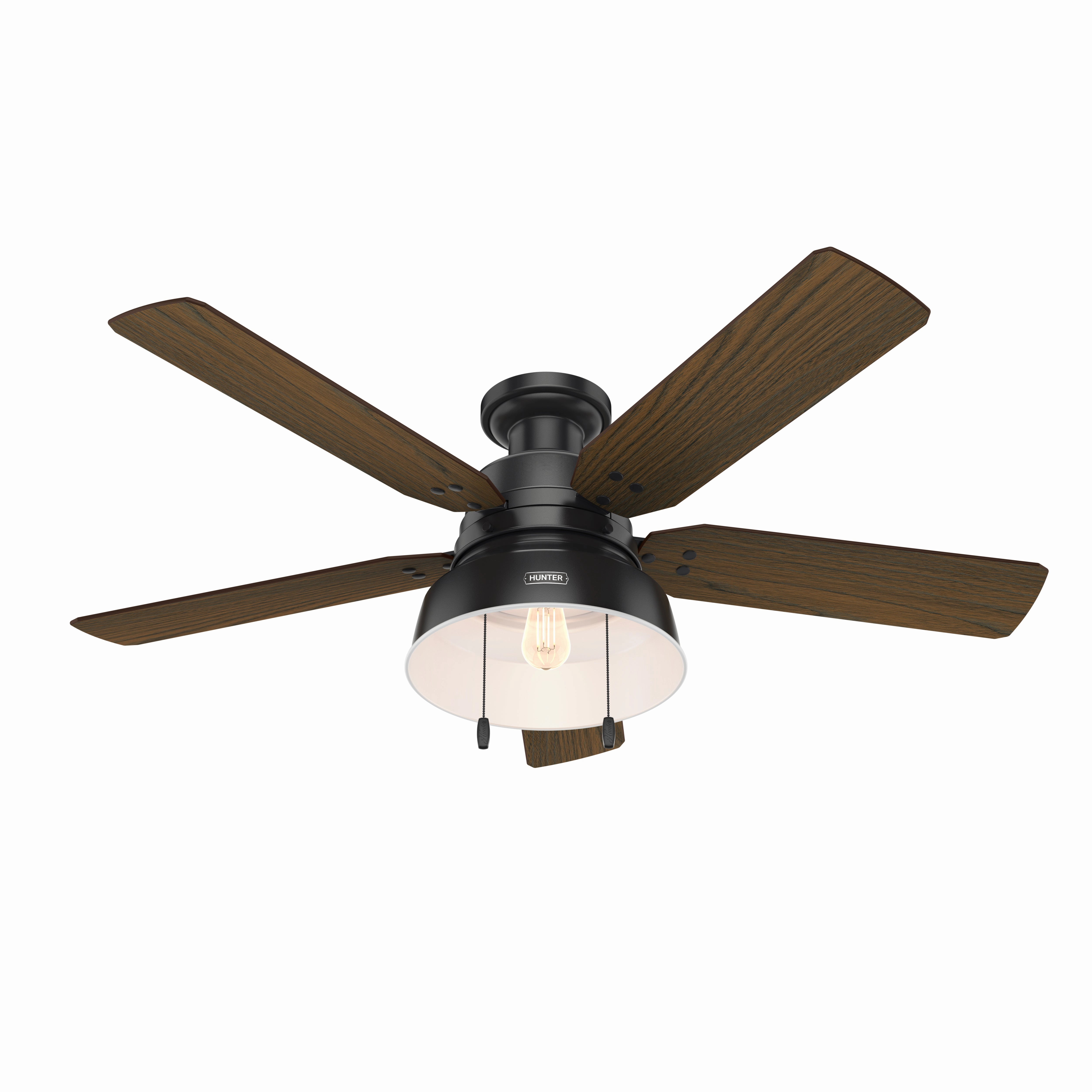 Mill Valley 52"Ceiling Fan Matte Black Huggers flush mount fans deals