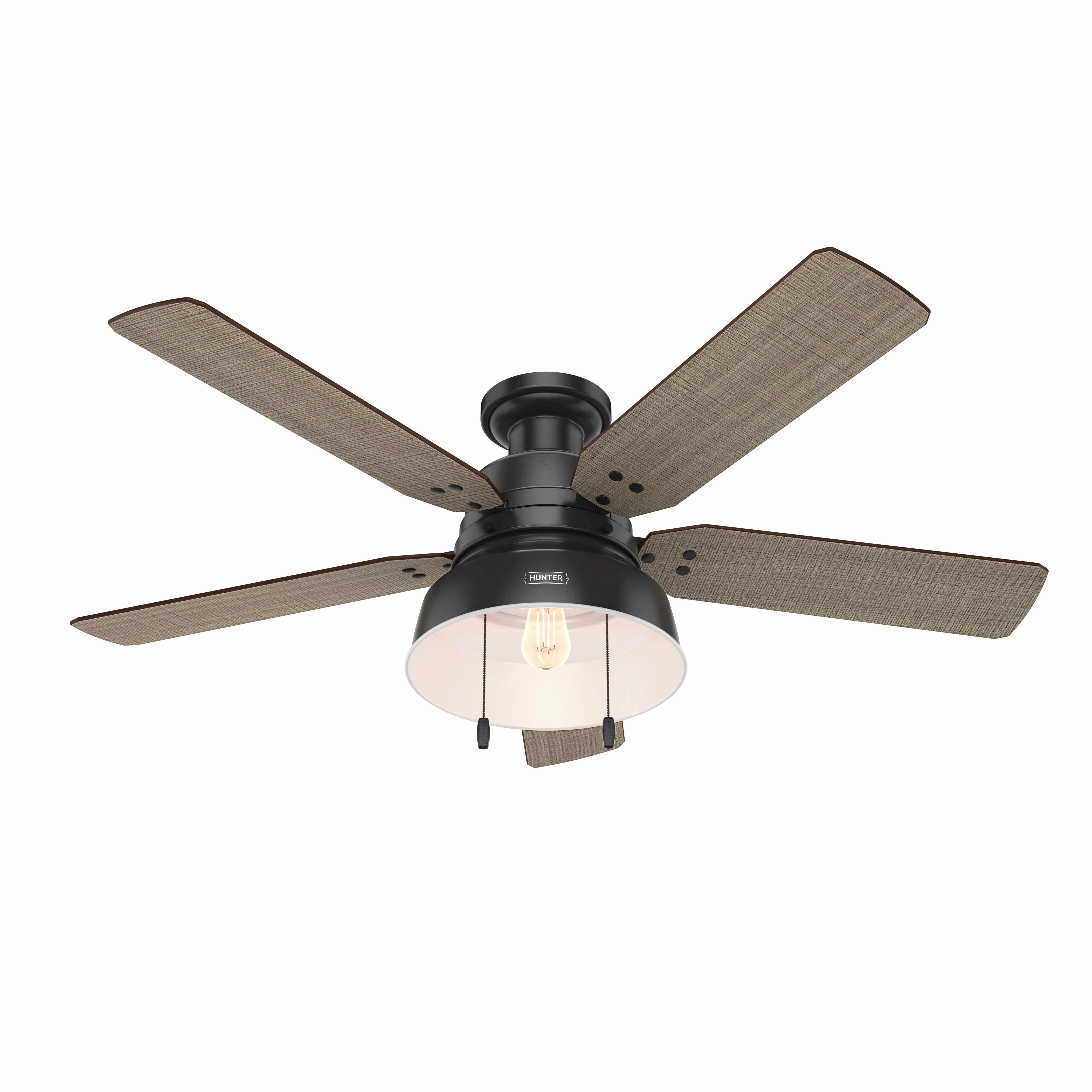 Mill Valley 52"Ceiling Fan Matte Black Huggers flush mount fans deals