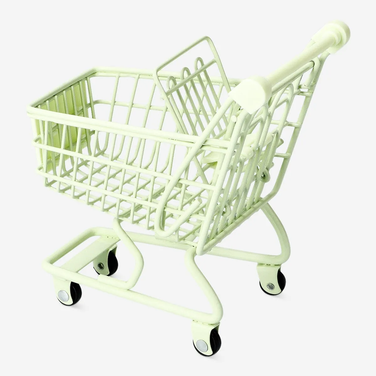 Mini green shopping cart