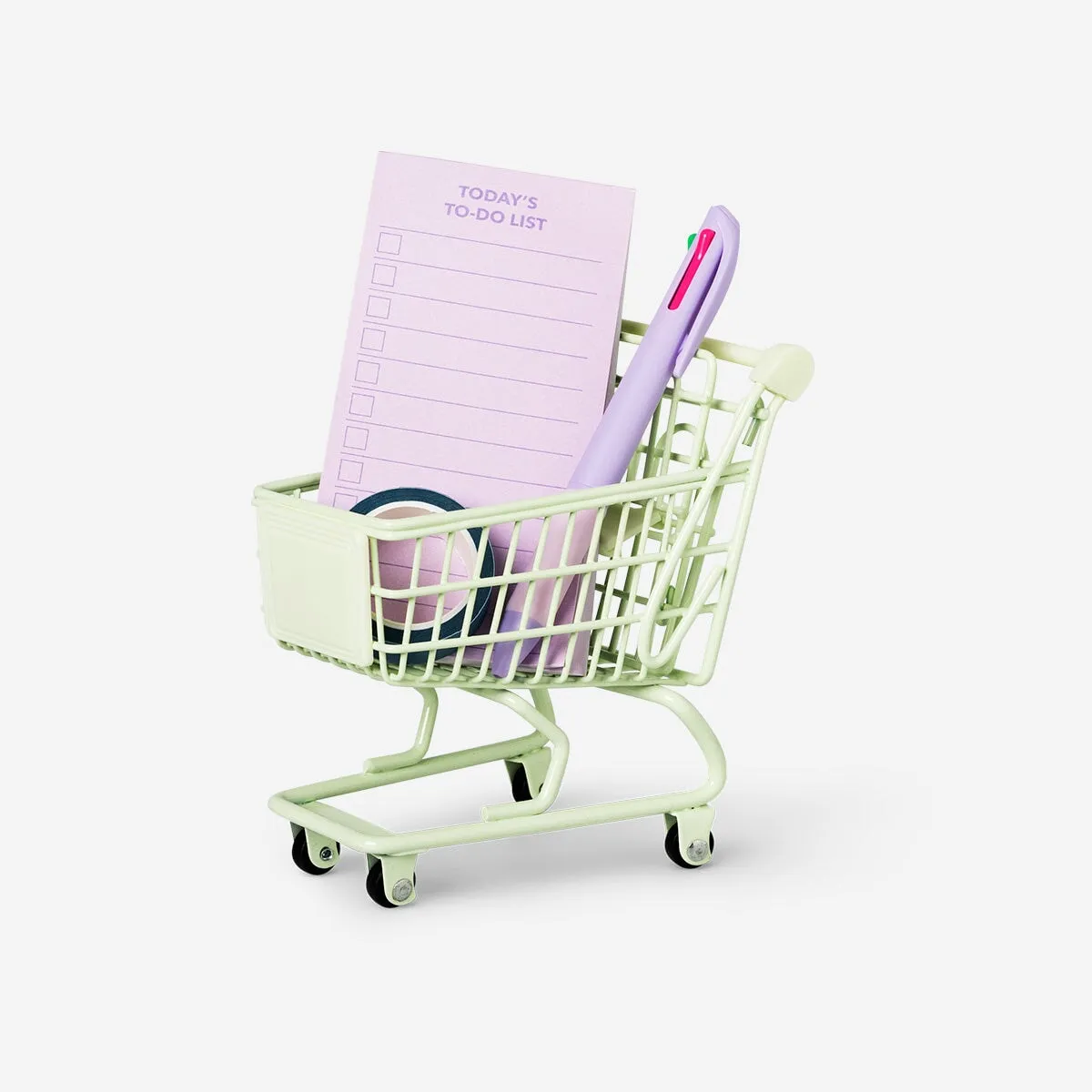 Mini green shopping cart
