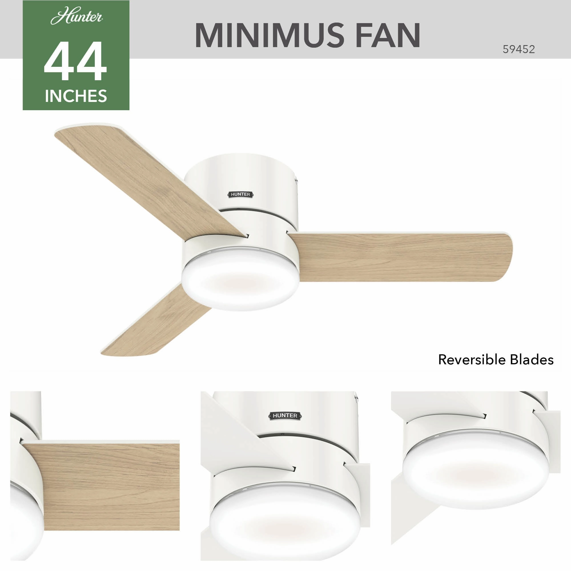 Minimus 44"Ceiling Fan Fresh White Small Room Fans sale