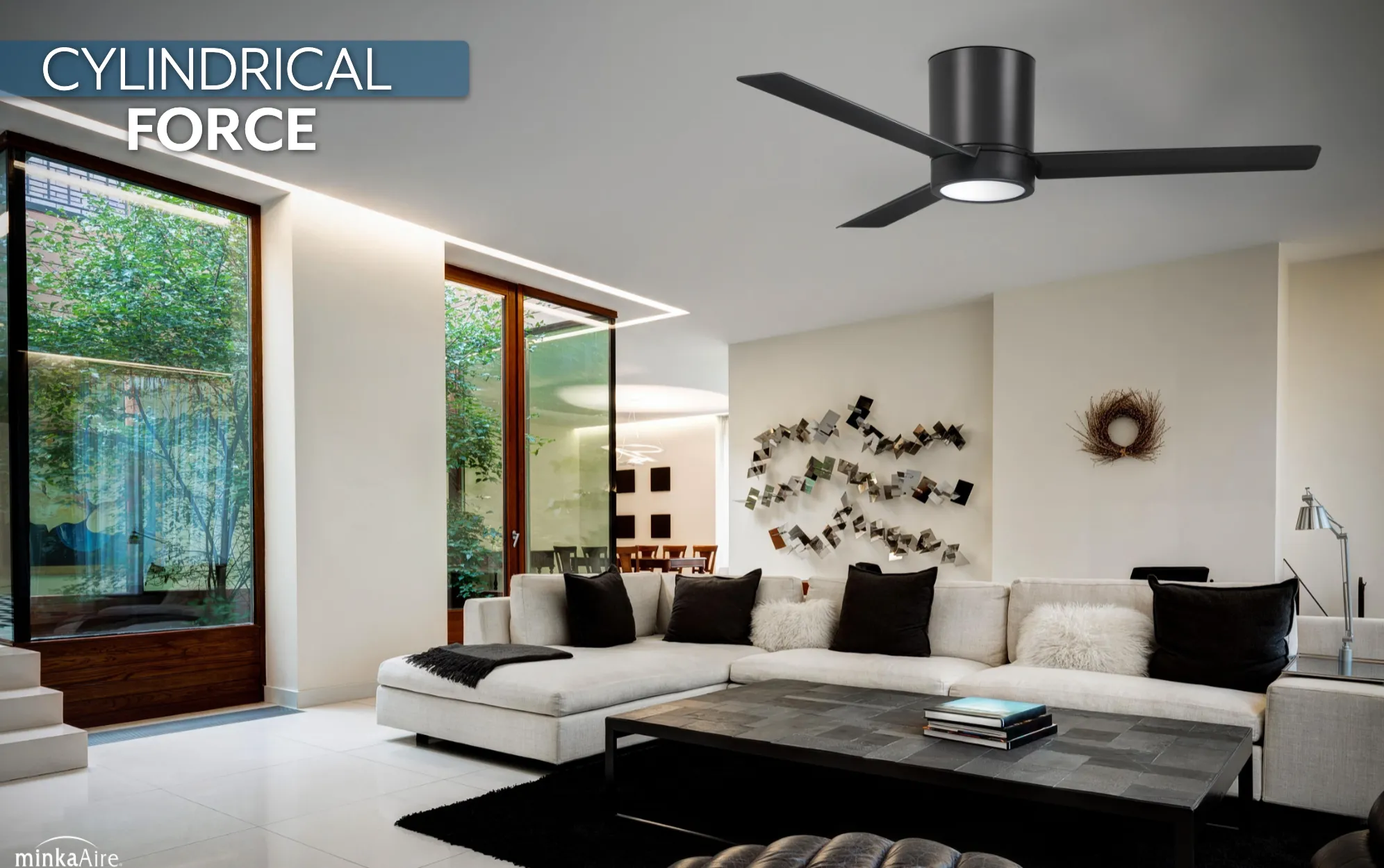 Minka Aire Roto Flush 52" Ceiling Fan with 20W LED Dimmable Light and Remote Control