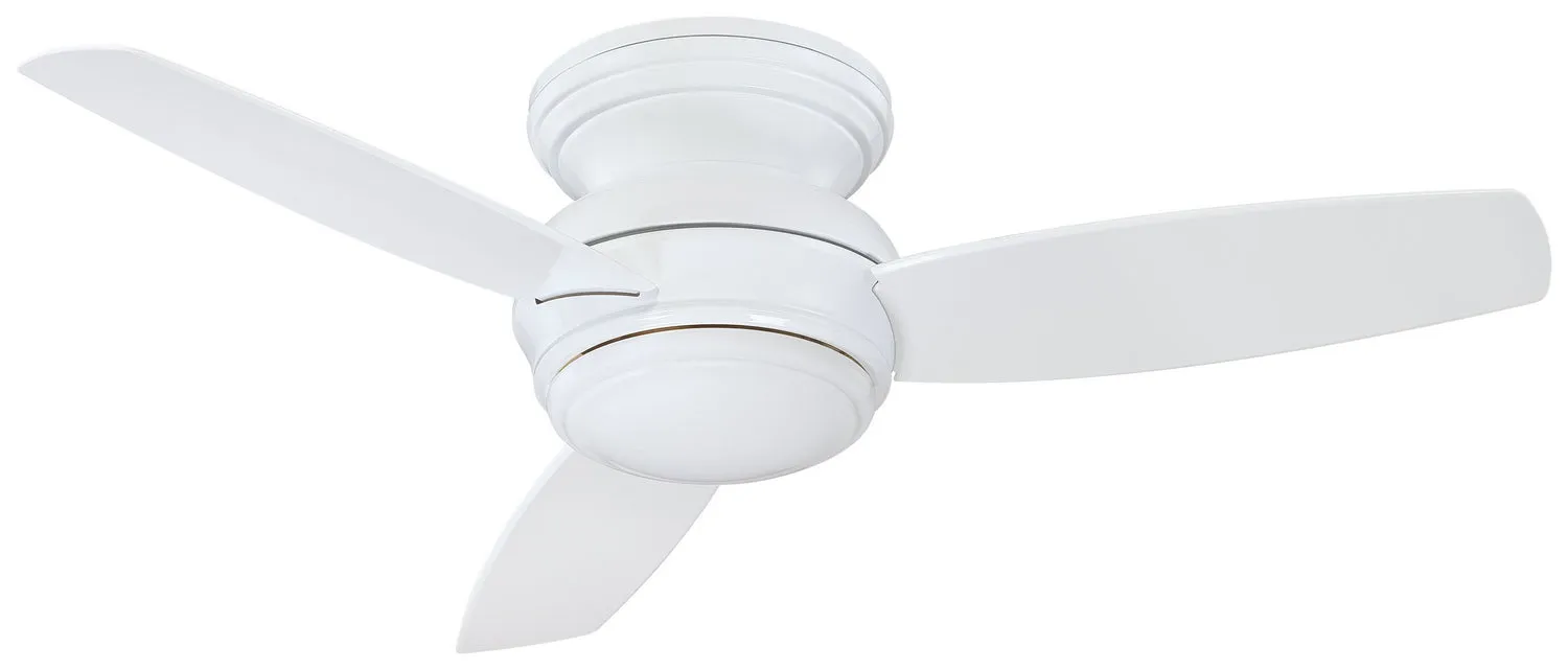 Minka Aire Traditional Concept LED Flushmount Outdoor Ceiling Fan with 14W Dimmable LED and Wall Control