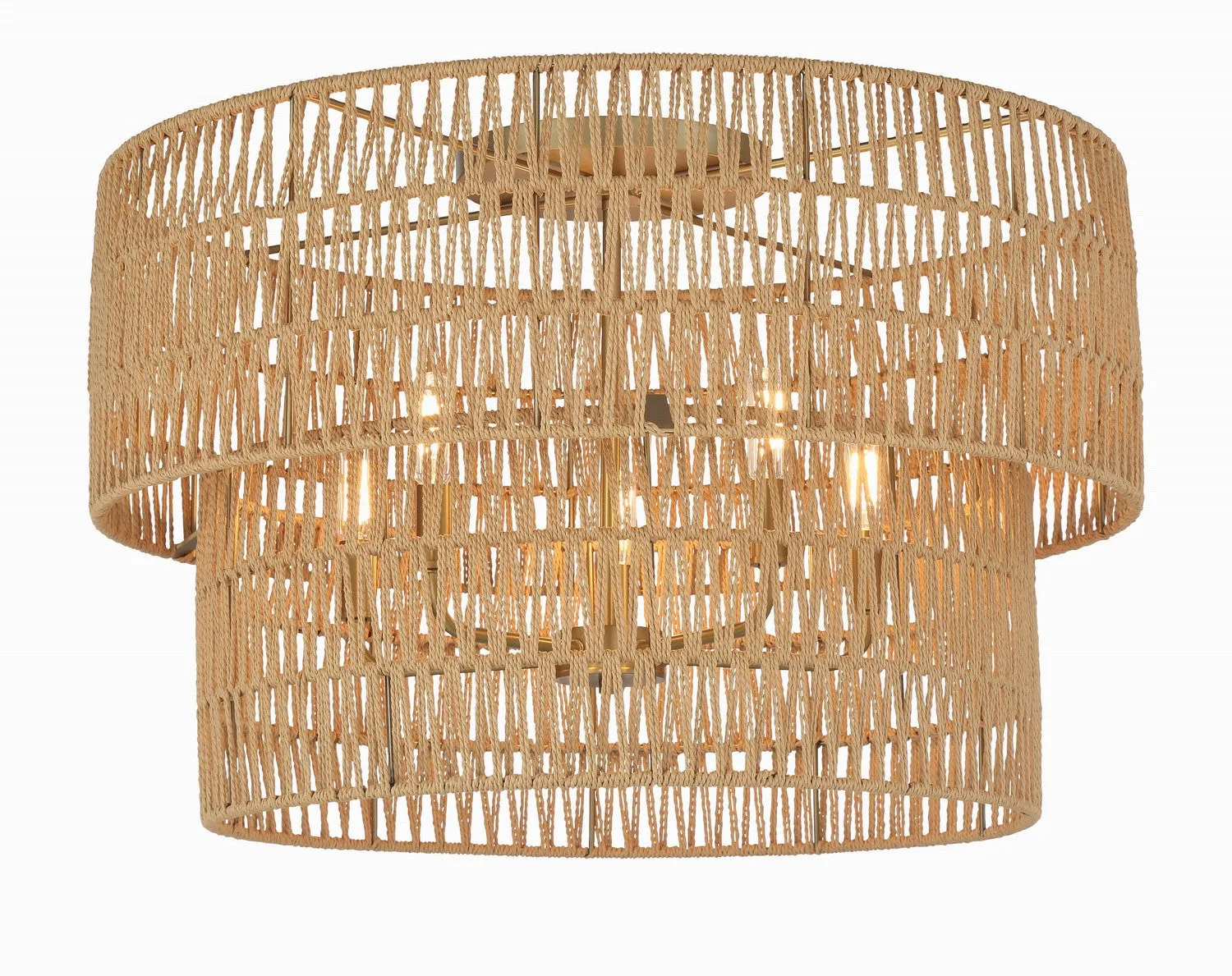 Minka Lavery Bungalow Heaven Five Light Flush Mount in Soft Brass Flush Mount Lights outlet