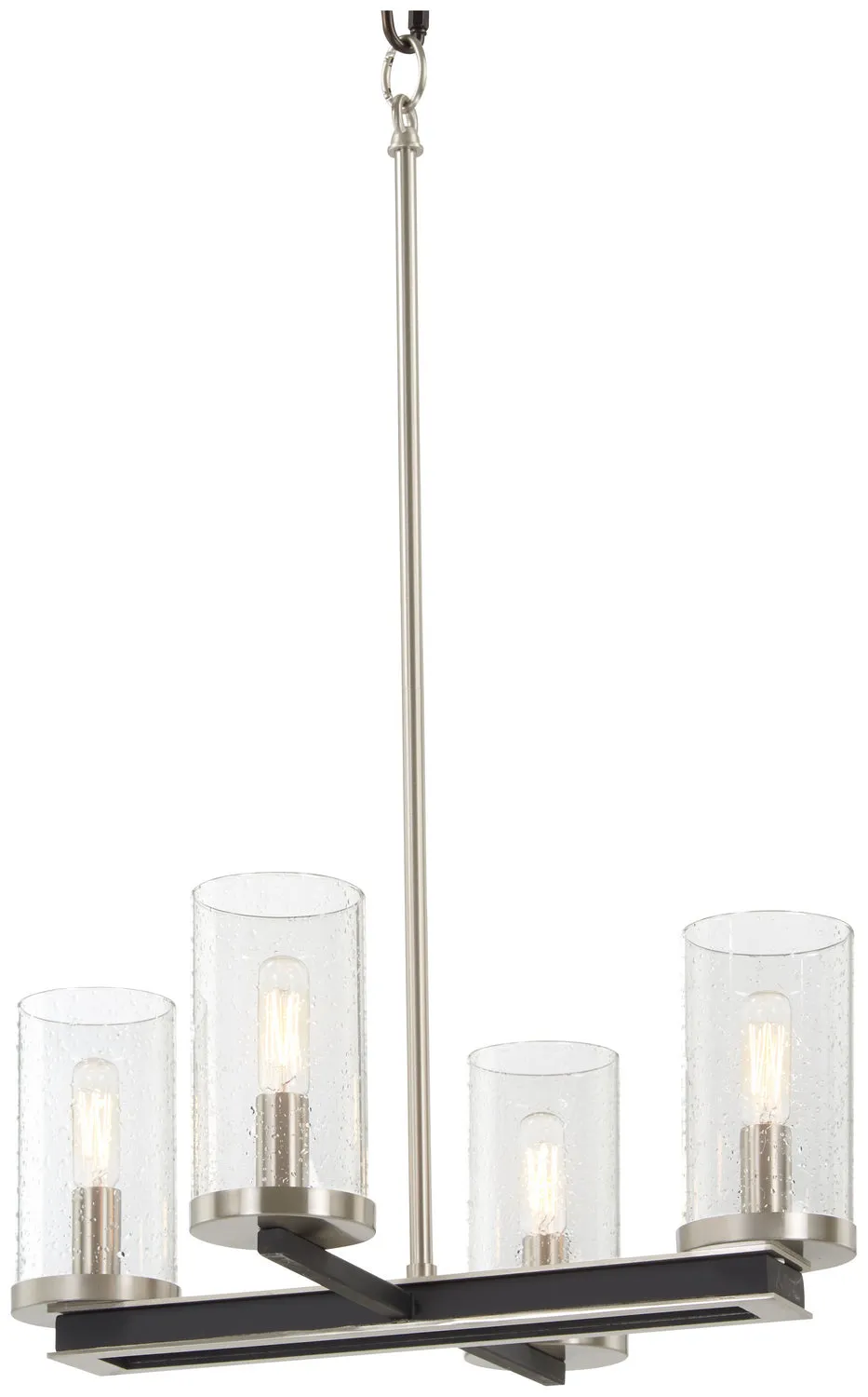 Minka Lavery Coles Crossing Four Light Pendant / Semi Flush in Coal with Brushed Nickell Flush Mount Lights outlet